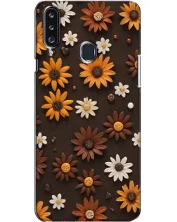 Чехол для Samsung Galaxy A20s (A207) с картинкой «Узор из маленьких подсолнухов»