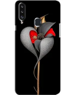 Чехол для Samsung Galaxy A20s (A207) с картинкой «Серебряный фантазийный цветок»