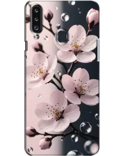 Чехол для Samsung Galaxy A20s (A207) с картинкой «Нежная сакура и капли»