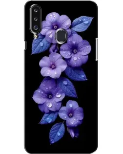 Чехол для Samsung Galaxy A20s (A207) с картинкой «Фиолетовые цветы с росою»