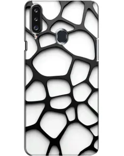Чехол для Samsung Galaxy A20s (A207) с картинкой «Белая объемная сетка»