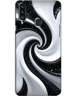 Чехол для Samsung Galaxy A20s (A207) с картинкой «Черно-белая спираль»