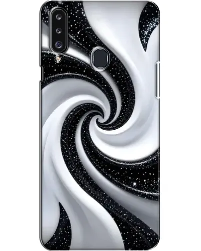 Чехол для Samsung Galaxy A20s (A207) с картинкой «Черно-белая спираль»