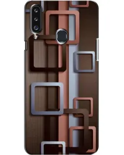 Чехол для Samsung Galaxy A20s (A207) с картинкой «Коричневые объемные квадраты»