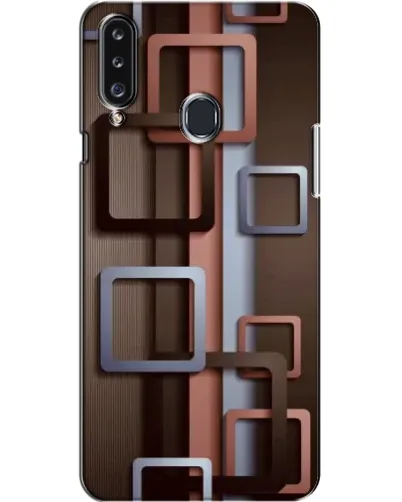 Чехол для Samsung Galaxy A20s (A207) с картинкой «Коричневые объемные квадраты»