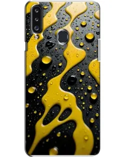 Чехол для Samsung Galaxy A20s (A207) с картинкой «Жидкое желтое золото»