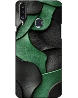 Чехол для Samsung Galaxy A20s (A207) с картинкой «Зеленые кожаные волны»