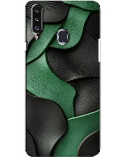 Чехол для Samsung Galaxy A20s (A207) с картинкой «Зеленые кожаные волны»