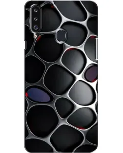 Чехол для Samsung Galaxy A20s (A207) с картинкой «Объемная темная решетка»