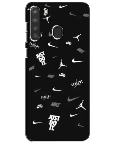 Чехол для Samsung Galaxy A21 (A215) с картинкой «Nike Black Pattern»