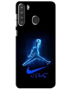 Чехол для Samsung Galaxy A21 (A215) с картинкой «Jordan Neon Blue» Чехол для Samsung Galaxy A21 (A215) с картинкой «Jordan Neon Blue»
