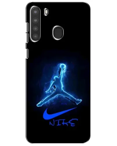 Чехол для Samsung Galaxy A21 (A215) с картинкой «Jordan Neon Blue»