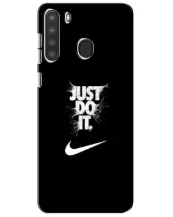 Чехол для Samsung Galaxy A21 (A215) с картинкой «Текстовый принт Nike» Чехол для Samsung Galaxy A21 (A215) с картинкой «Текстовый принт Nike»