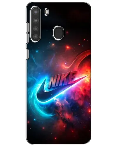 Чехол для Samsung Galaxy A21 (A215) с картинкой «Огненный логотип Nike»