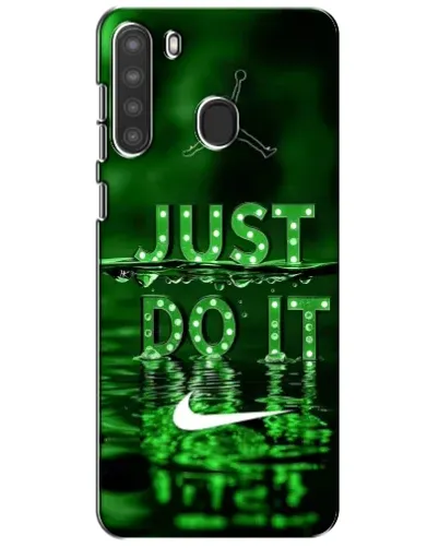Чехол для Samsung Galaxy A21 (A215) с картинкой «Зеленый неоновый Nike»