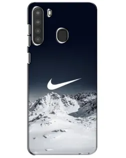 Чехол для Samsung Galaxy A21 (A215) с картинкой «Nike — зимние горы» Чехол для Samsung Galaxy A21 (A215) с картинкой «Nike — зимние горы»