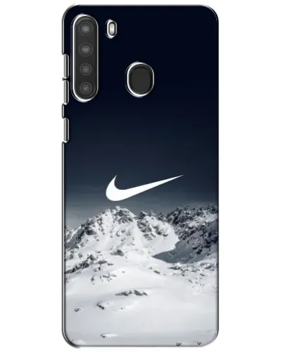 Чехол для Samsung Galaxy A21 (A215) с картинкой «Nike — зимние горы»