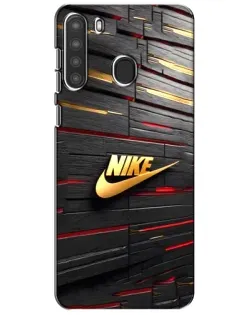 Чехол для Samsung Galaxy A21 (A215) с картинкой «Золотой Nike на металле» Чехол для Samsung Galaxy A21 (A215) с картинкой «Золотой Nike на металле»