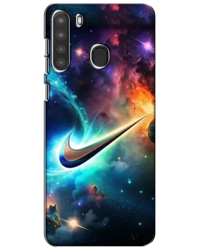 Чехол для Samsung Galaxy A21 (A215) с картинкой «Космический Nike Swoosh»
