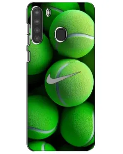 Чехол для Samsung Galaxy A21 (A215) с картинкой «Теннисные мячи Найк» Чехол для Samsung Galaxy A21 (A215) с картинкой «Теннисные мячи Найк»