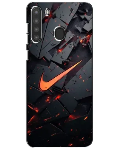 Чехол для Samsung Galaxy A21 (A215) с картинкой «Nike — эффект разломов»