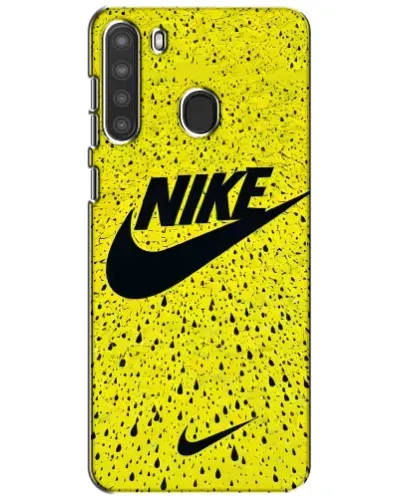 Чехол для Samsung Galaxy A21 (A215) с картинкой «Желтый текстурный Nike»