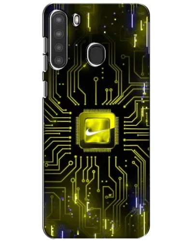 Чехол для Samsung Galaxy A21 (A215) с картинкой «Nike — золотая искра»