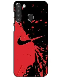 Чехол для Samsung Galaxy A21 (A215) с картинкой «Красные брызги Nike» Чехол для Samsung Galaxy A21 (A215) с картинкой «Красные брызги Nike»