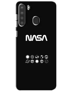 Чехол для Samsung Galaxy A21 (A215) с картинкой «NASA — технический принт» Чехол для Samsung Galaxy A21 (A215) с картинкой «NASA — технический принт»