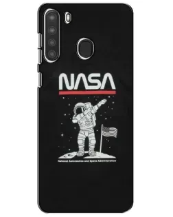 Чехол для Samsung Galaxy A21 (A215) с картинкой «NASA — шагаем по Луне» Чехол для Samsung Galaxy A21 (A215) с картинкой «NASA — шагаем по Луне»