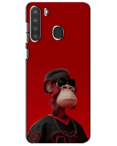 Чехол для Samsung Galaxy A21 (A215) с картинкой «Bored Ape в красном»
