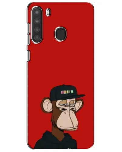 Чехол для Samsung Galaxy A21 (A215) с картинкой «Bored Ape — красный фон»
