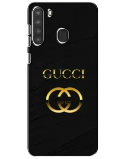 Чехол для Samsung Galaxy A21 (A215) с картинкой «Золотой логотип Gucci» Чехол для Samsung Galaxy A21 (A215) с картинкой «Золотой логотип Gucci»