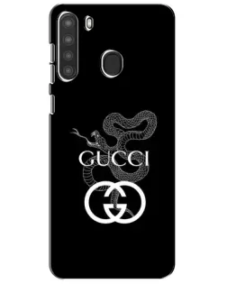 Чехол для Samsung Galaxy A21 (A215) с картинкой «Gucci — серебряная змея» Чехол для Samsung Galaxy A21 (A215) с картинкой «Gucci — серебряная змея»