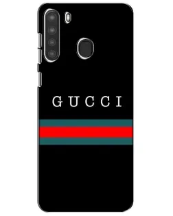 Чехол для Samsung Galaxy A21 (A215) с картинкой «Gucci — красный пояс» Чехол для Samsung Galaxy A21 (A215) с картинкой «Gucci — красный пояс»