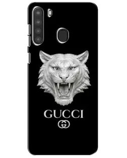 Чехол для Samsung Galaxy A21 (A215) с картинкой «Gucci — серебряный лев» Чехол для Samsung Galaxy A21 (A215) с картинкой «Gucci — серебряный лев»