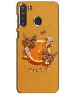 Чехол для Samsung Galaxy A21 (A215) с картинкой «Gucci — золотые бабочки» Чехол для Samsung Galaxy A21 (A215) с картинкой «Gucci — золотые бабочки»
