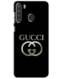Чехол для Samsung Galaxy A21 (A215) с картинкой «Gucci — золото на черном» Чехол для Samsung Galaxy A21 (A215) с картинкой «Gucci — золото на черном»