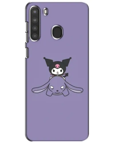 Чехол для Samsung Galaxy A21 (A215) с картинкой «Kuromi на лиловом фоне»