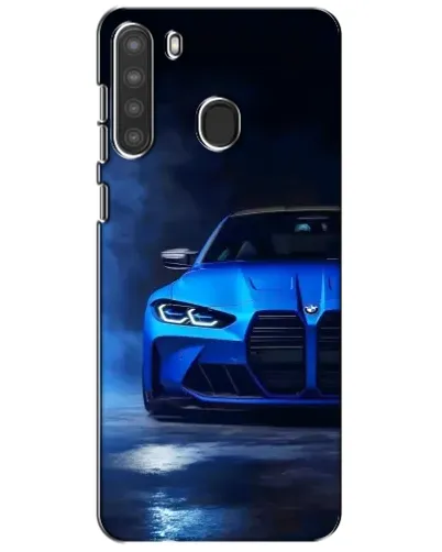 Чехол для Samsung Galaxy A21 (A215) с картинкой «Голубая BMW M4»