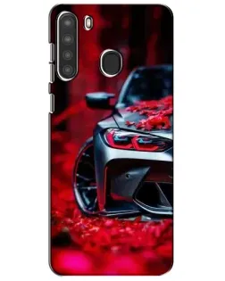 Чохол для Samsung Galaxy A21 (A215) з картинкою «Спортивна BMW та квіти» Чохол для Samsung Galaxy A21 (A215) з картинкою «Спортивна BMW та квіти»
