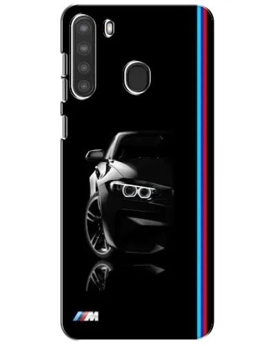 Чехол для Samsung Galaxy A21 (A215) с картинкой «Силуэт BMW в темноте»