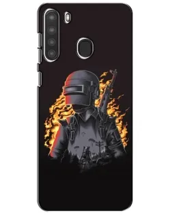 Чехол для Samsung Galaxy A21 (A215) с картинкой «PUBG — огненный силуэт» Чехол для Samsung Galaxy A21 (A215) с картинкой «PUBG — огненный силуэт»