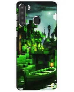 Чехол для Samsung Galaxy A21 (A215) с картинкой «Minecraft лесной пейзаж»