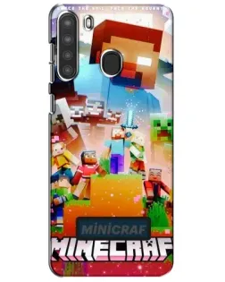 Чехол для Samsung Galaxy A21 (A215) с картинкой «Minecraft герои игры»