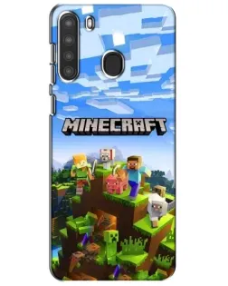 Чехол для Samsung Galaxy A21 (A215) с картинкой «Minecraft классический мир»