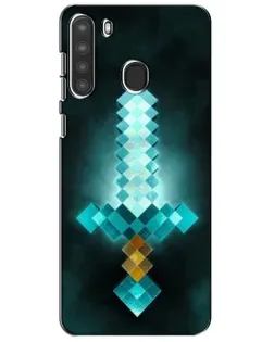 Чехол для Samsung Galaxy A21 (A215) с картинкой «Алмазный меч неон»