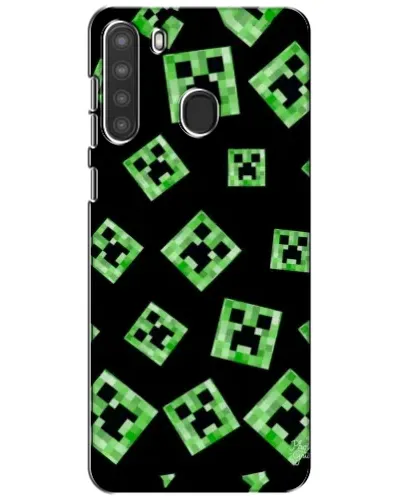 Чехол для Samsung Galaxy A21 (A215) с картинкой «Паттерн с криперами» Чехол для Samsung Galaxy A21 (A215) с картинкой «Паттерн с криперами»