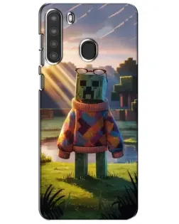 Чехол для Samsung Galaxy A21 (A215) с картинкой «Крипер в свитере»