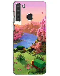 Чехол для Samsung Galaxy A21 (A215) с картинкой «Розовое дерево Minecraft»